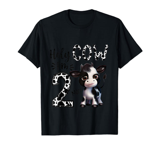 Holy Cow I'm Two 2 Years Old 2nd Birthday Boy Girl T-Shirt
