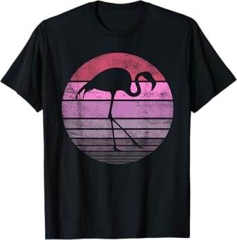 Pink Flamingo Lover Gifts Bird Vintage Animal Silhouette T-Shirt