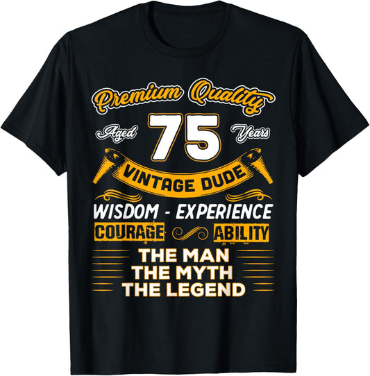 Vintage The Man Myth Legend 75 Yrs 75th Birthday Gift T-Shirt