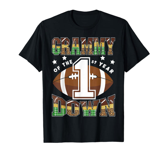 Grammy Of The 1St Year Down Football First Birthday Boy T-Shirt