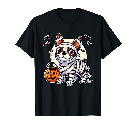 Boston Terrier Halloween Mummy Cute Boston Terrier T-Shirt