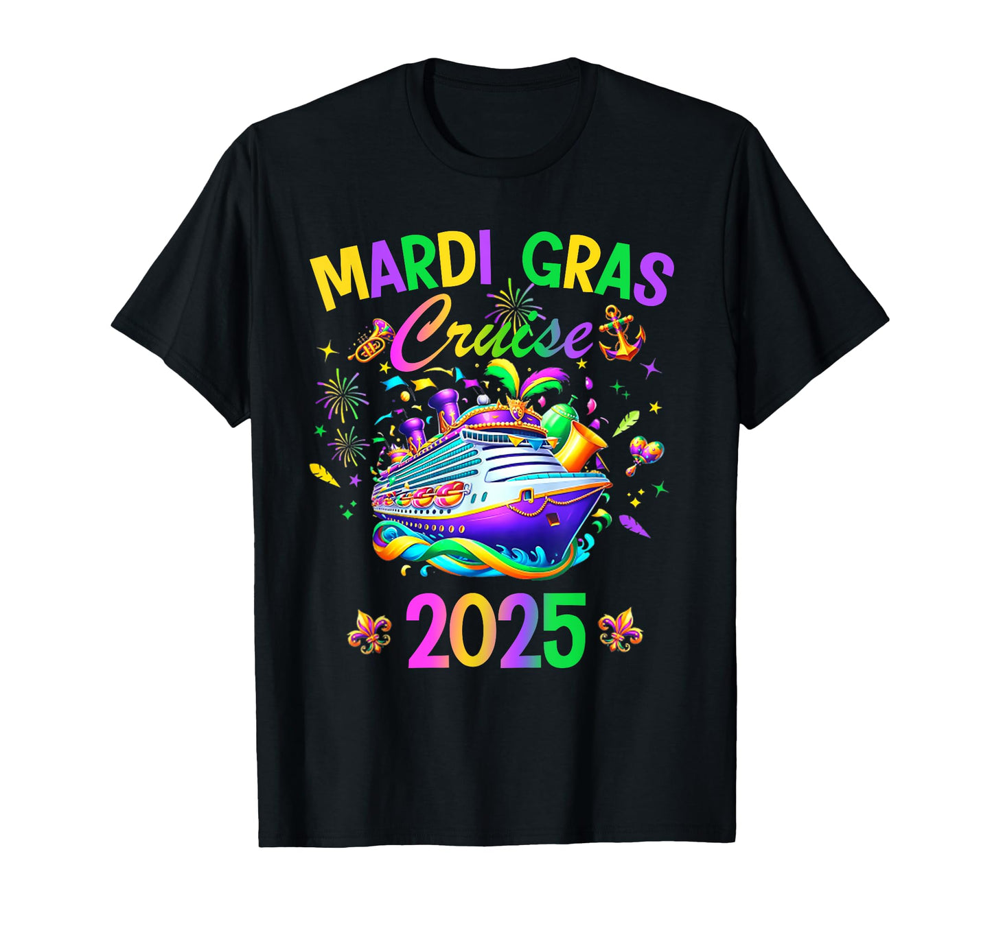 Mardi Gras Carnival Cruise 2025 Family Cruising Mask T-Shirt