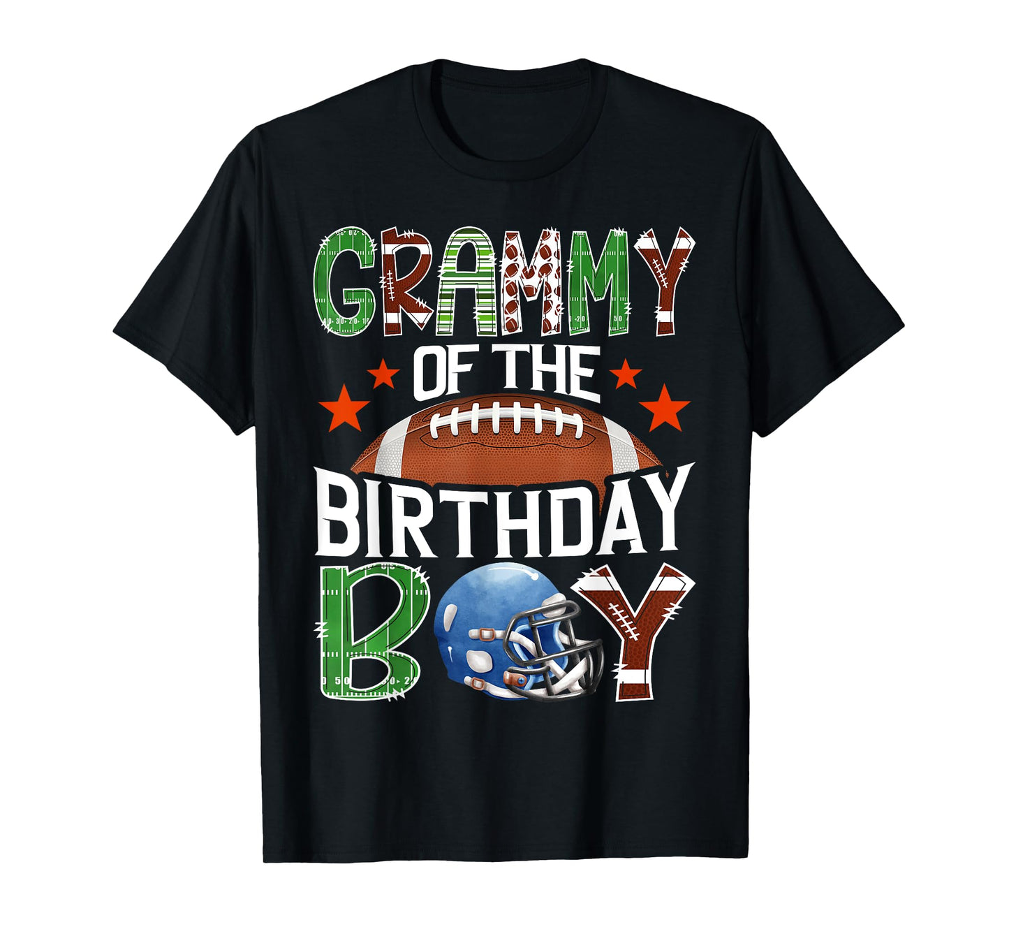 Grammy Of The Birthday Boy Football 1St Year Down Birthday T-Shirt