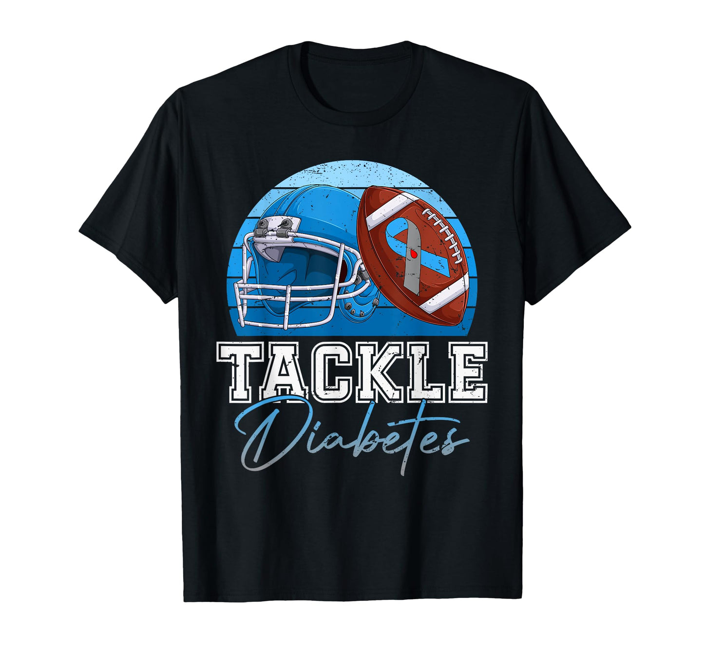 Tackle Type 1 Diabetes Awareness Day T1D Warrior Football T-Shirt