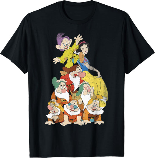Disney Snow White Seven Dwarf Stack Graphic T-Shirt T-Shirt