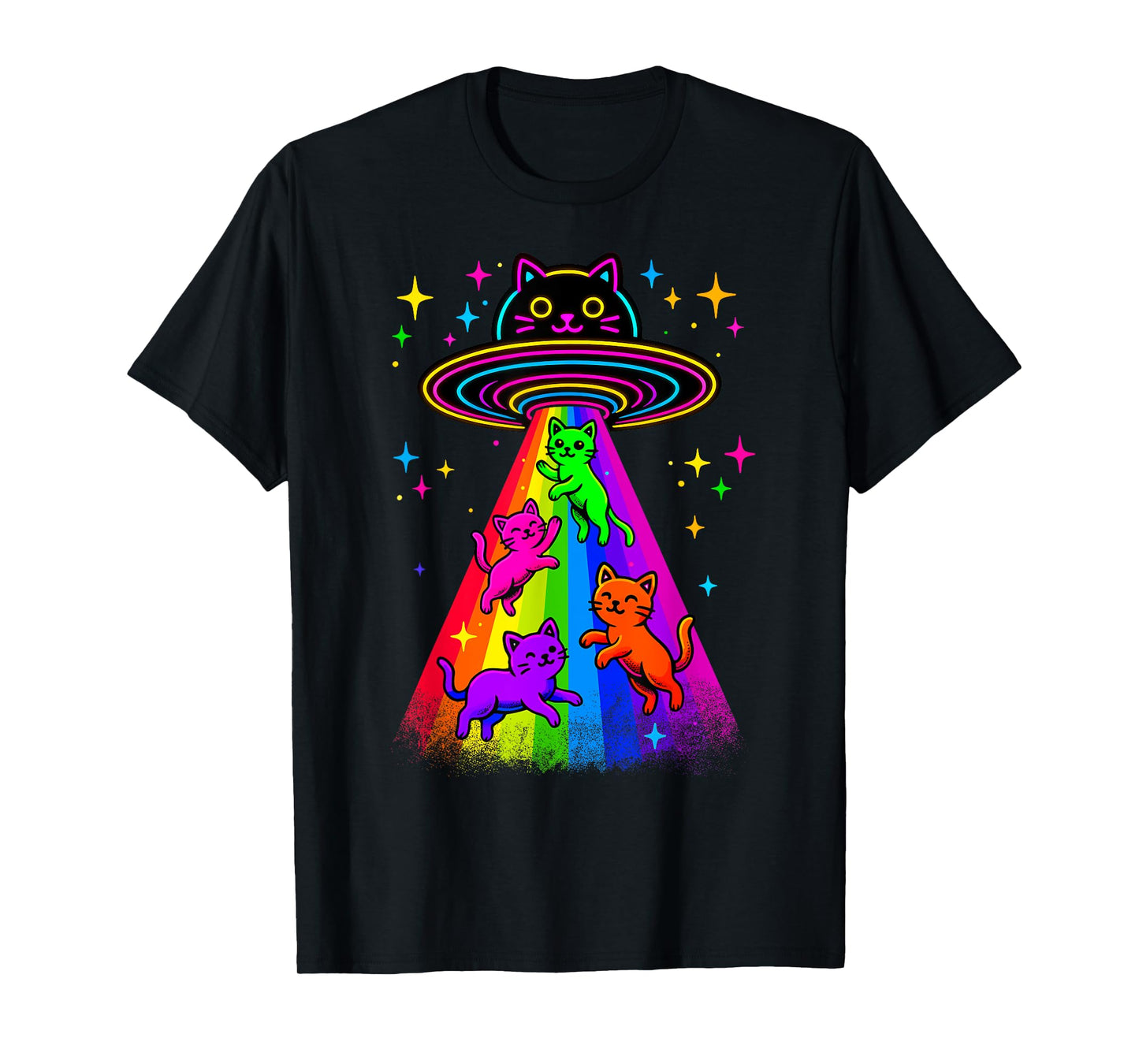 Cat UFO Cute Kitty Alien Spaceship Funny Cat Gifts T-Shirt