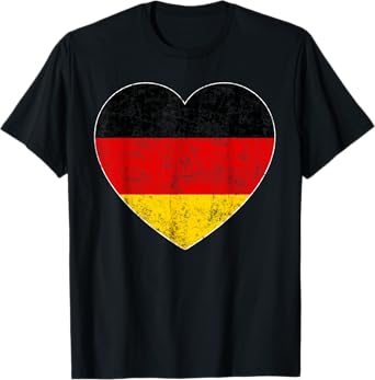 Oktoberfest T Shirt German Flag Heart Germany Gift Mom Wife T-Shirt