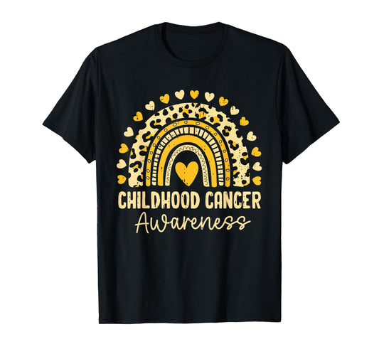 Childhood Cancer Awareness Gold Rainbow Ribbon Support Women T-Shirt