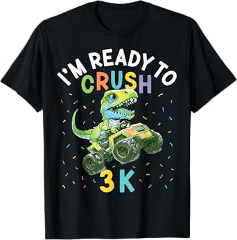 I'm Ready to Crush 3K Dinosaur Back to School 3K Kid Funny T-Shirt