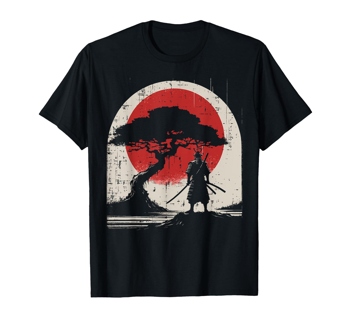 Japanese Samurai Kimono Tree Sun Vintage Art Women Men Kids T-Shirt
