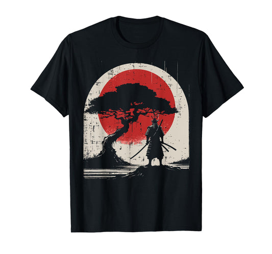 Japanese Samurai Kimono Tree Sun Vintage Art Women Men Kids T-Shirt