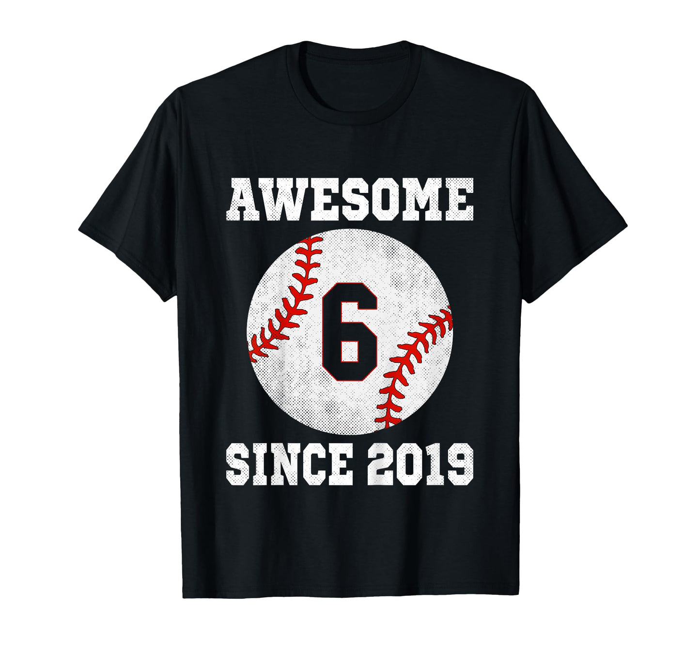 6th Birthday Baseball Player 6 Years Old Vintage Sports T-Shirt