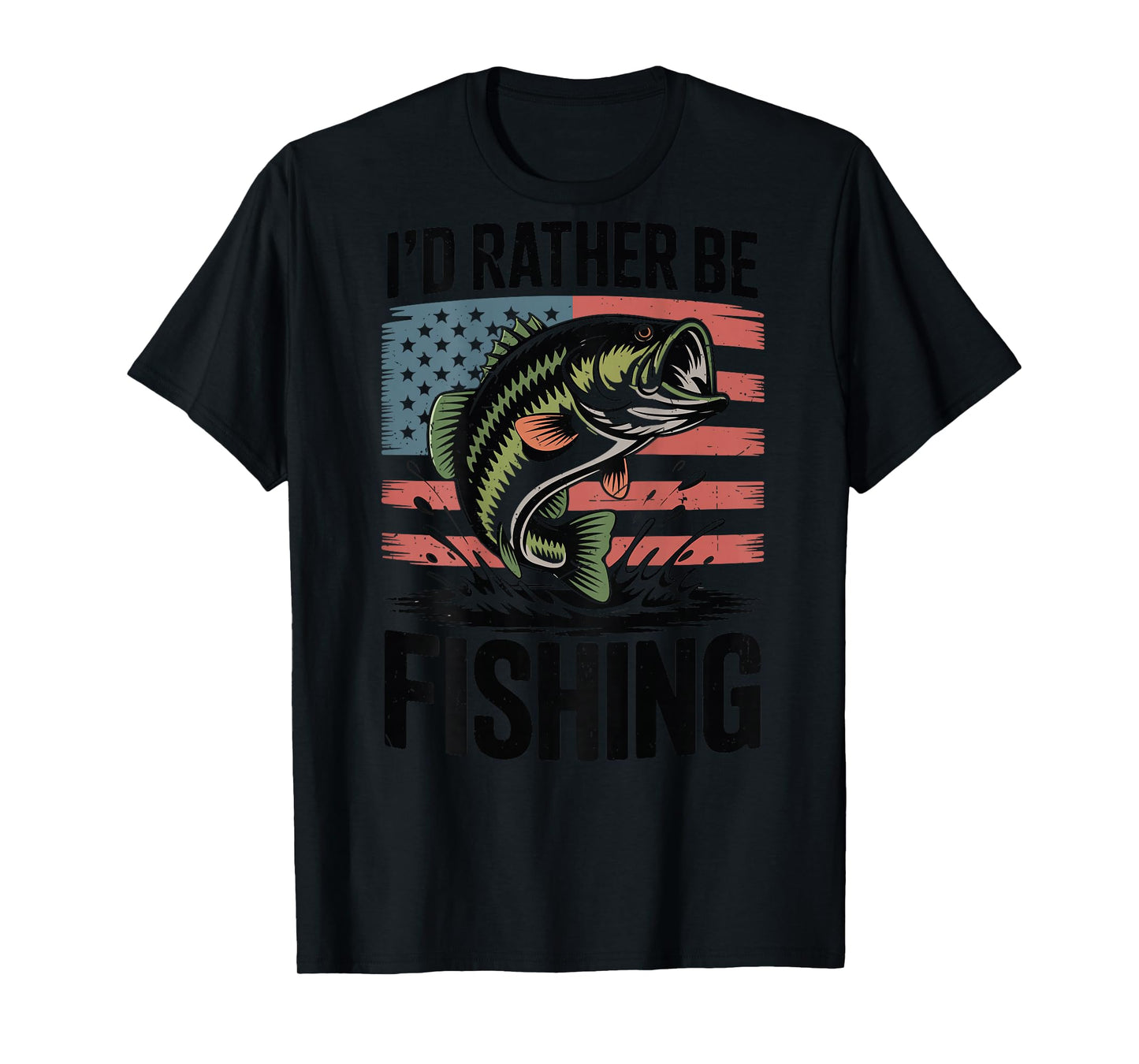 Boy Id Rather Be Fishing-Shirt Youth Men Bass Fish Dad Funny T-Shirt