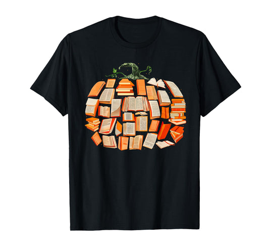 Thanksgiving Fall Books Pumpkins Vintage Library Teacher Kid T-Shirt