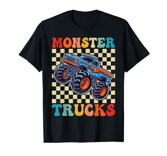 Monster Truck for Toddlers, Kids Monster Truck Retro Vintage T-Shirt