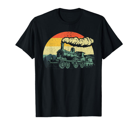 Cool Train For Men Women Vintage Steam Engine Railroad Model T-Shirt