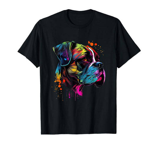 Boxer Dog Lovers Pop Art Design Cute Boxer Dog T-Shirt