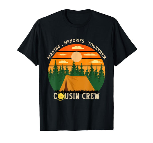 Cousin Camp Vintage Camper Family Camping Trip 2025 Summer T-Shirt