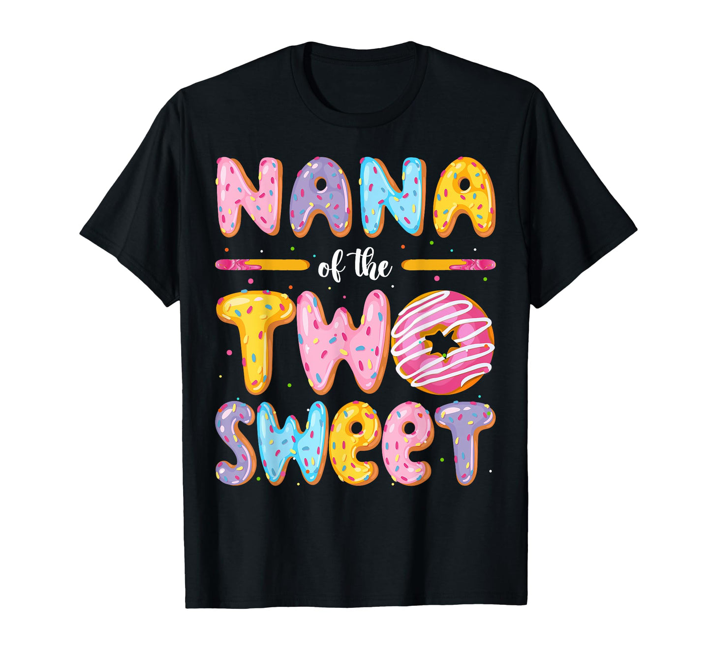Nana Of The Two Sweet Donut 2Nd Birthday Boy Girl T-Shirt