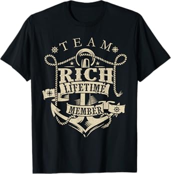 Team RICH Lifetime Member Vintage RICH Family Name T-Shirt