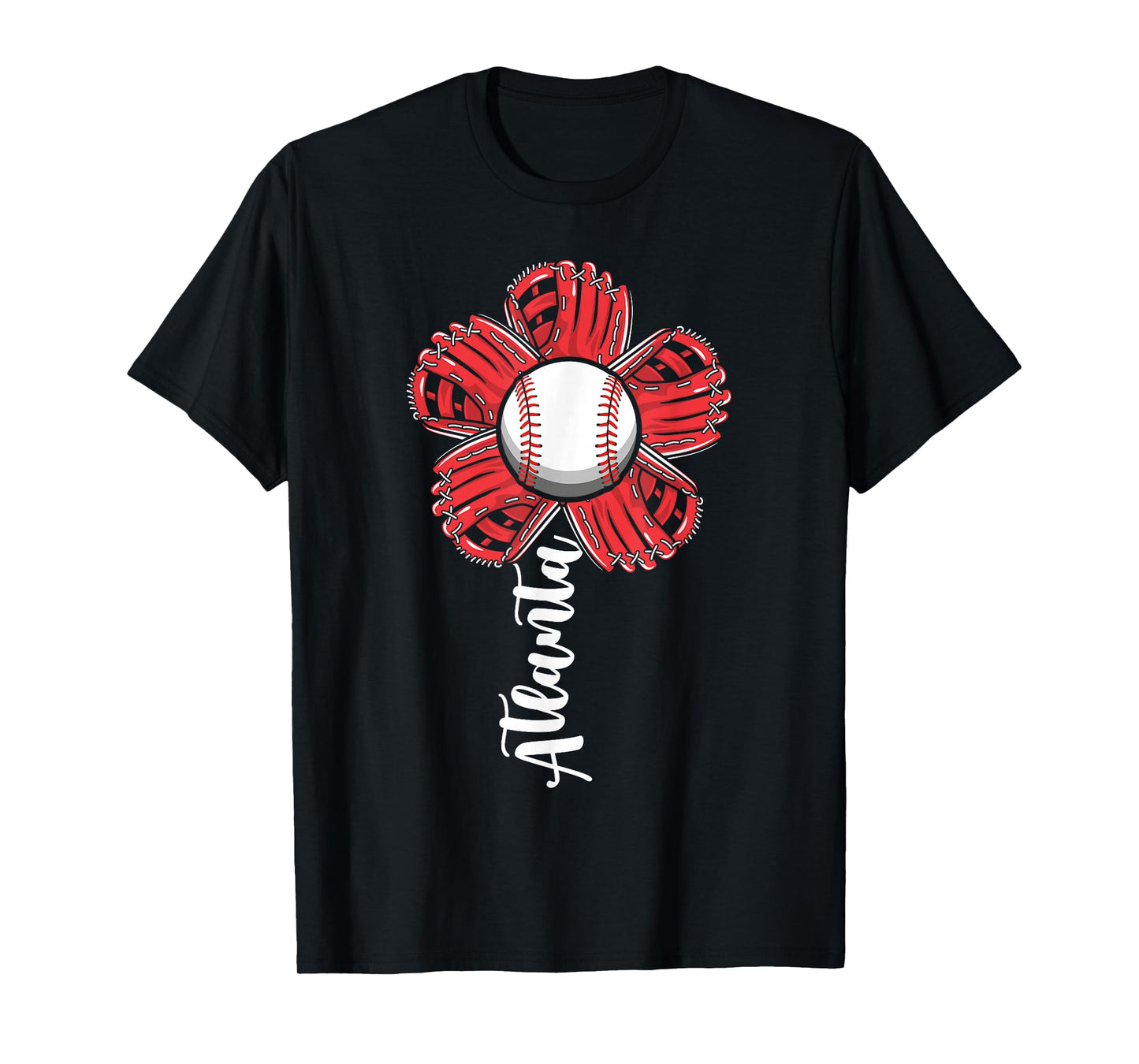 Cute Flower Atlanta Retro Baseball Lover Game Day T-Shirt