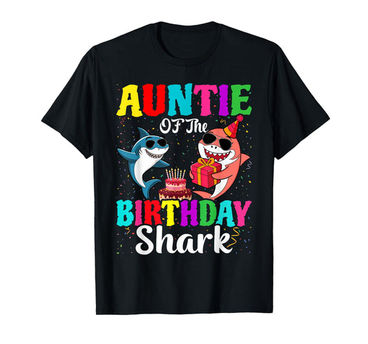 Auntie Of The Shark Birthday Family Matching Birthday Nephew T-Shirt