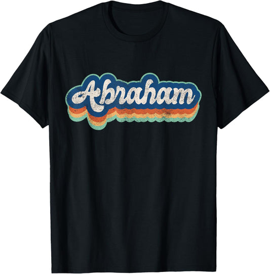 Abraham First Name Boy Vintage Style 70s 80s Personalized T-Shirt