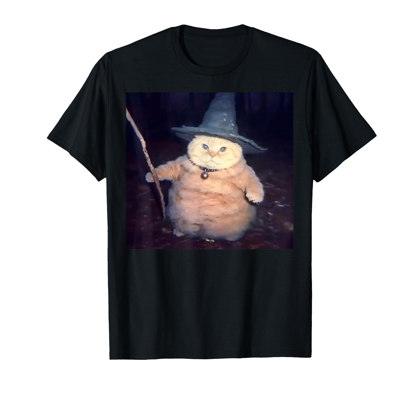 Wizard Cat Funny Halloween Cat Meme Men Women Kids T-Shirt