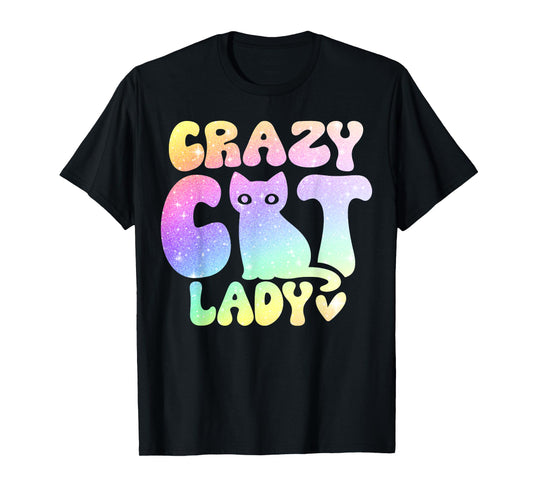 Crazy Cat Lady, Colorful Kittys Lover, Cat Lover T-Shirt
