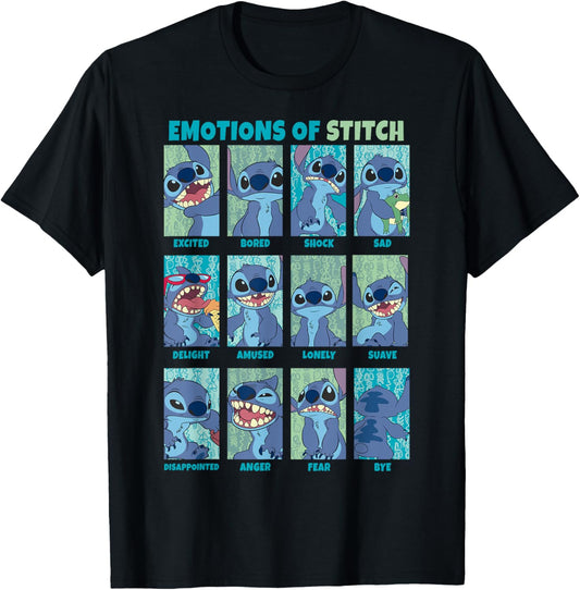Disney Lilo & Stitch Emotions Of Stitch Box Up Panels T-Shirt