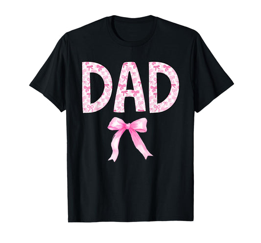 Dad Birthday Squad Matching Coquette Bow Family Party T-Shirt