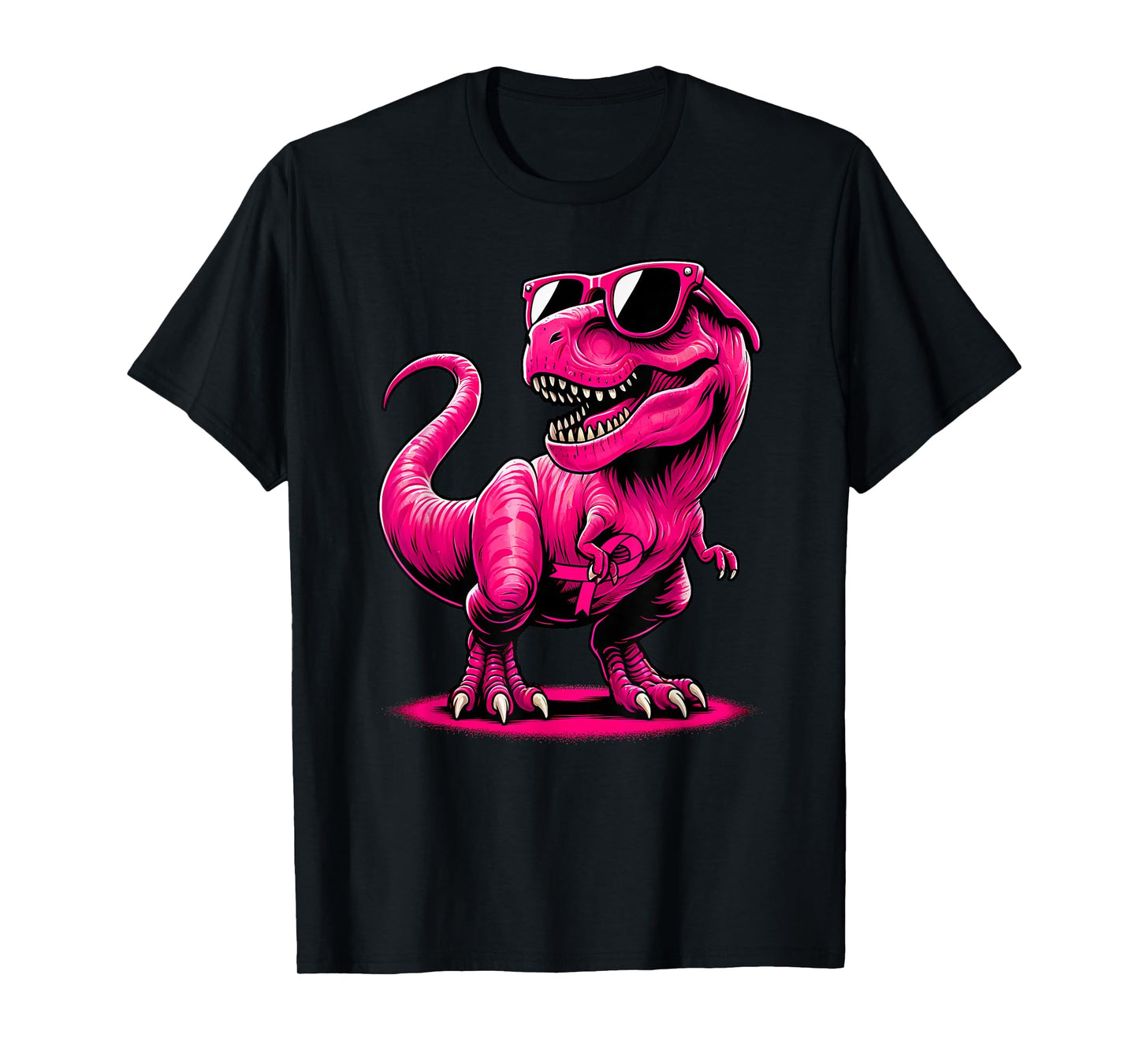 October Pink Dinosaur Breast Cancer Pink Ribbon Boy Girl Kid T-Shirt