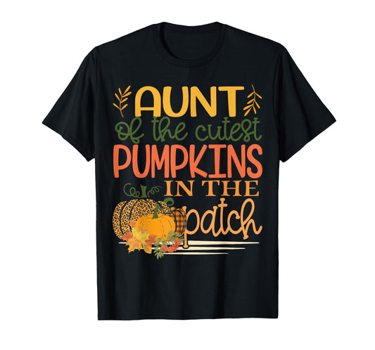 Aunt of The Cutest Pumpkins in The Patch Fall Leopard T-Shirt