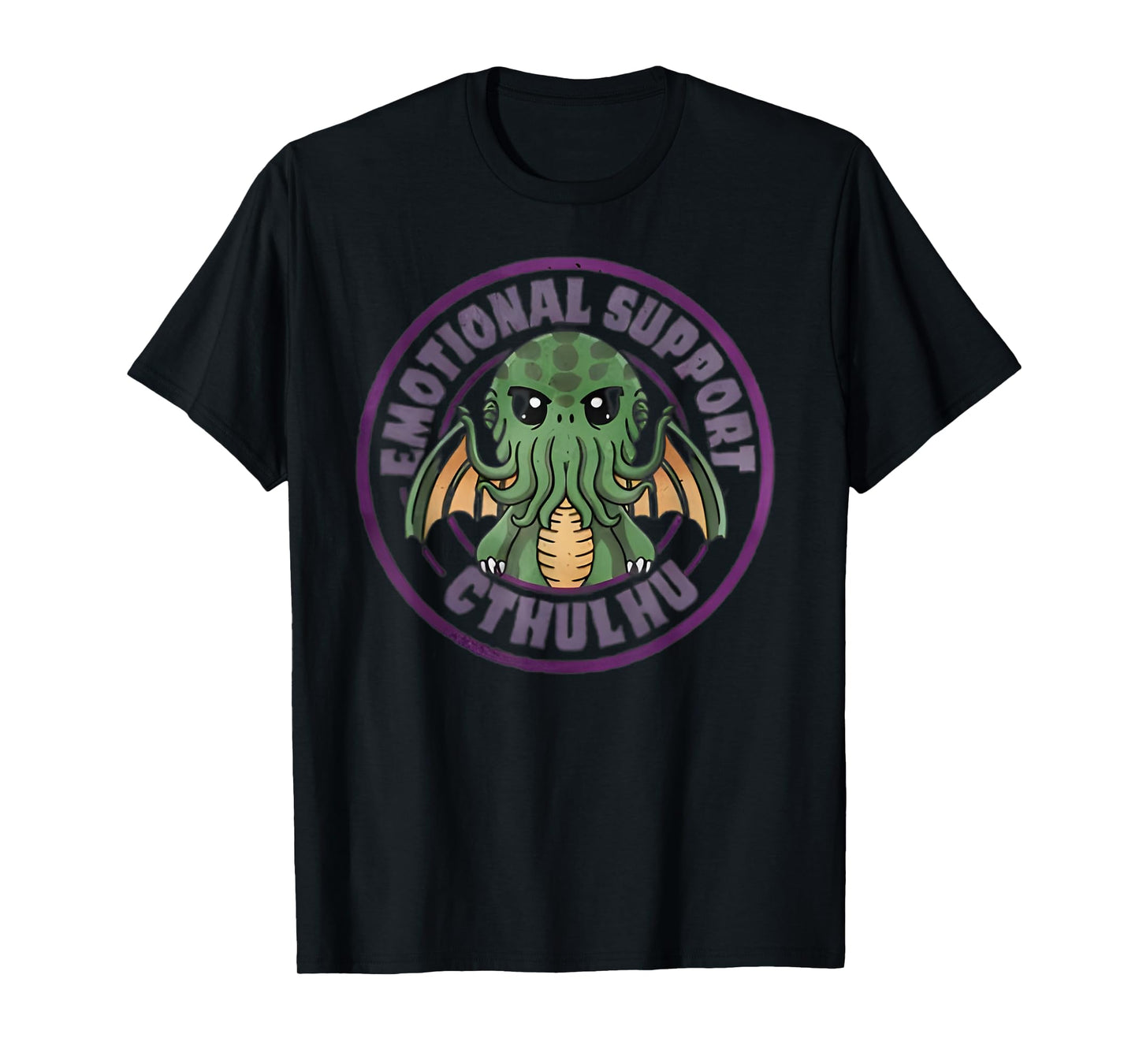 Cool Tees Emotional Support Cthulhu Funny Unisex-Adults, Kids T-Shirt
