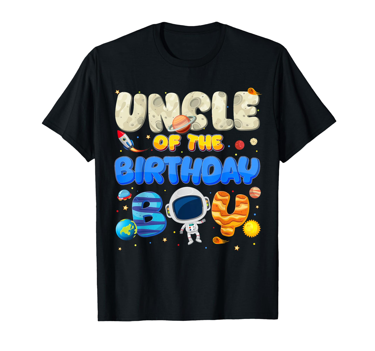 Uncle Of The Birthday Boy Two The Moon Space Family Matching T-Shirt