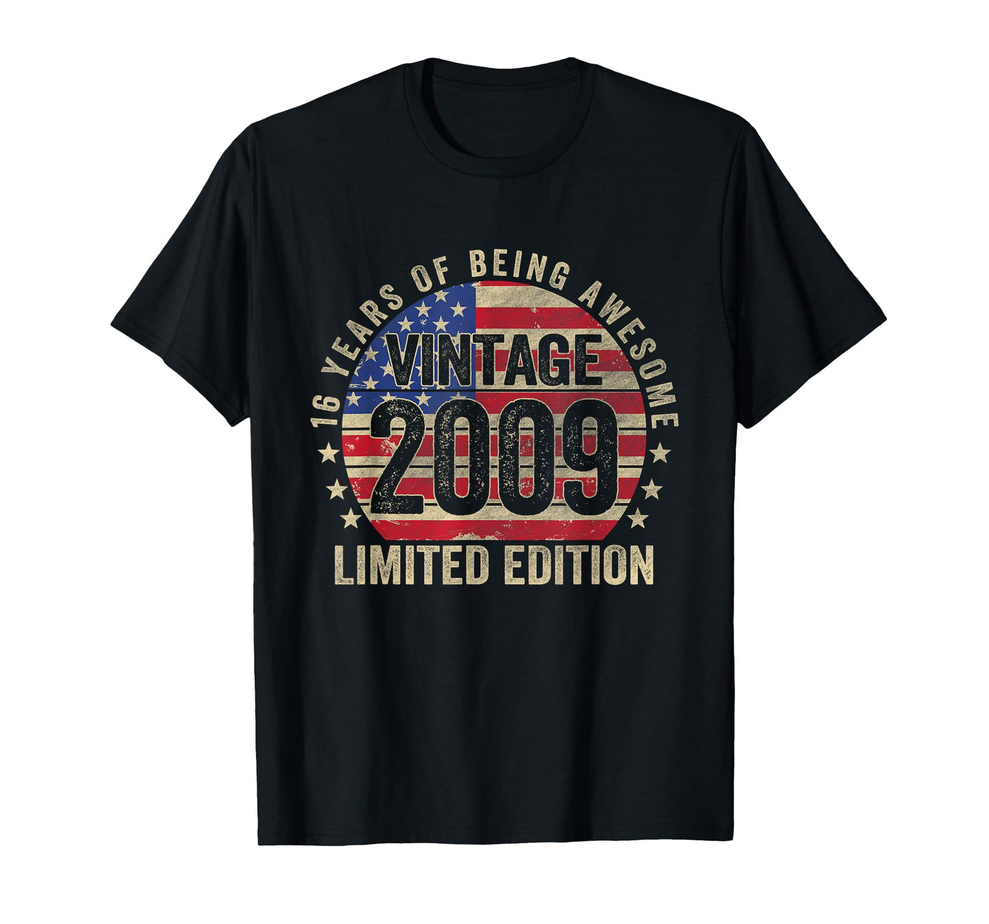16 Year Old Gifts Vintage 2009 16th Birthday American Flag T-Shirt for Women Kids Men