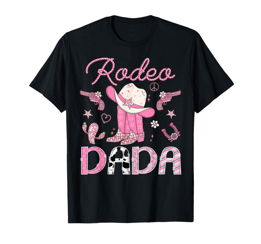 Rodeo Dada 1St Birthday Pink Boots Disco Cowgirl T-Shirt