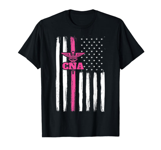 Vintage USA CNA Certified Nurse Assistant American Flag Women Men T-Shirt