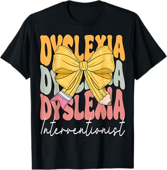 Dyslexia Interventionist Groovy Coquette Bow Back to School T-Shirt