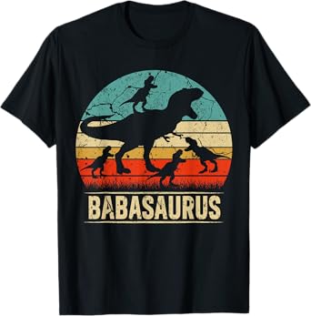 Baba Dinosaur T Rex Babasaurus 4 kids Family Matching T-Shirt