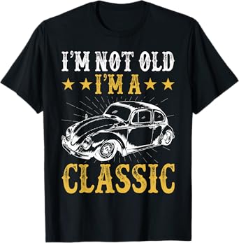 Retro Vintage Bug Classic Car Enthusiast graphics T-Shirt