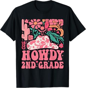 Howdy Second Grade Western Cowgirls 2nd Grade Squad Teacher T-Shirt
