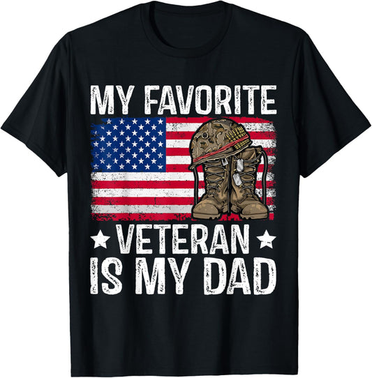 my favorite veteran is my dad army military veterans day T-Shirt