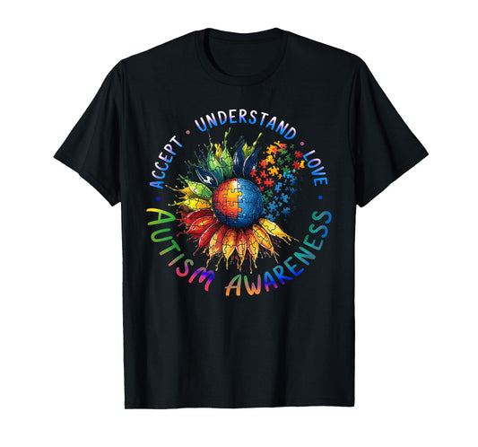 Autism Awareness Sunflower Men Women kids Autism Support T-Shirt