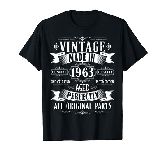 Vintage 62nd birthday men Born 1963 62 years old Bday mens T-Shirt