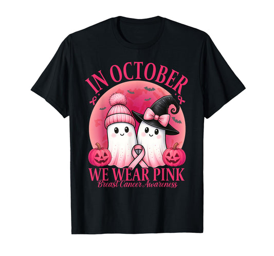 Breast Cancer Halloween for Women in October We Wear Pink T-Shirt