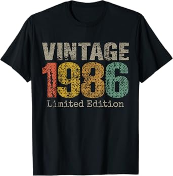 Vintage 1986 Limited Edition 39th Birthday Gifts 39 Year Old T-Shirt