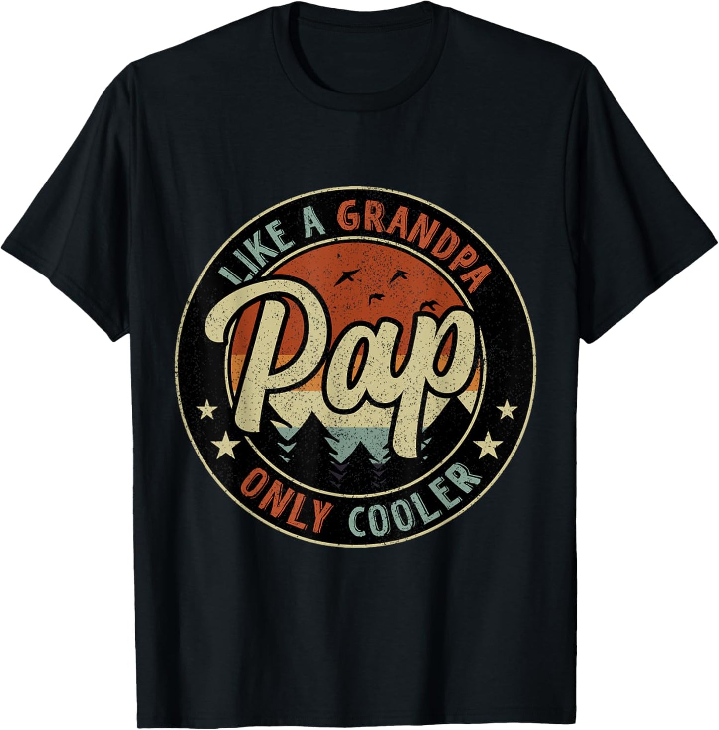 Pap Like A Grandpa Only Cooler Vintage Retro Father's Day T-Shirt