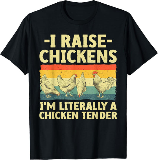 Chicken Gift Chicken Lover Accessories & Stuff Unisex-Adult T-Shirt Black Small Funny Chicken Tender Art Poultry Chicken Farmer T-Shirt