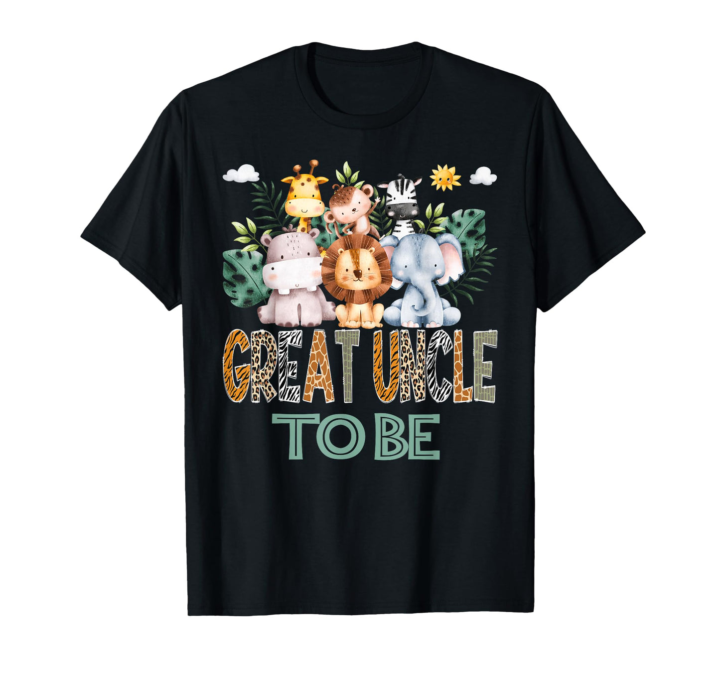 Soon To Be Great Uncle Jungle Animal Safari Gender Reveal T-Shirt